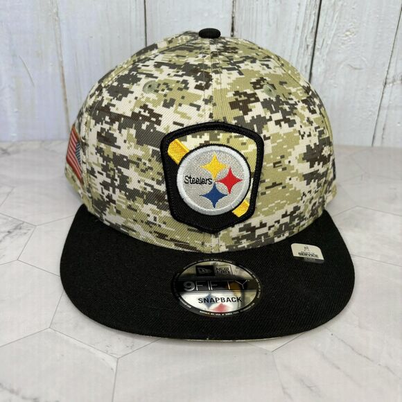 Pittsburgh Steelers New Era 2023 Salute To Service 9FIFTY Snapback OSFM Camo NFL - Picture 1 of 8